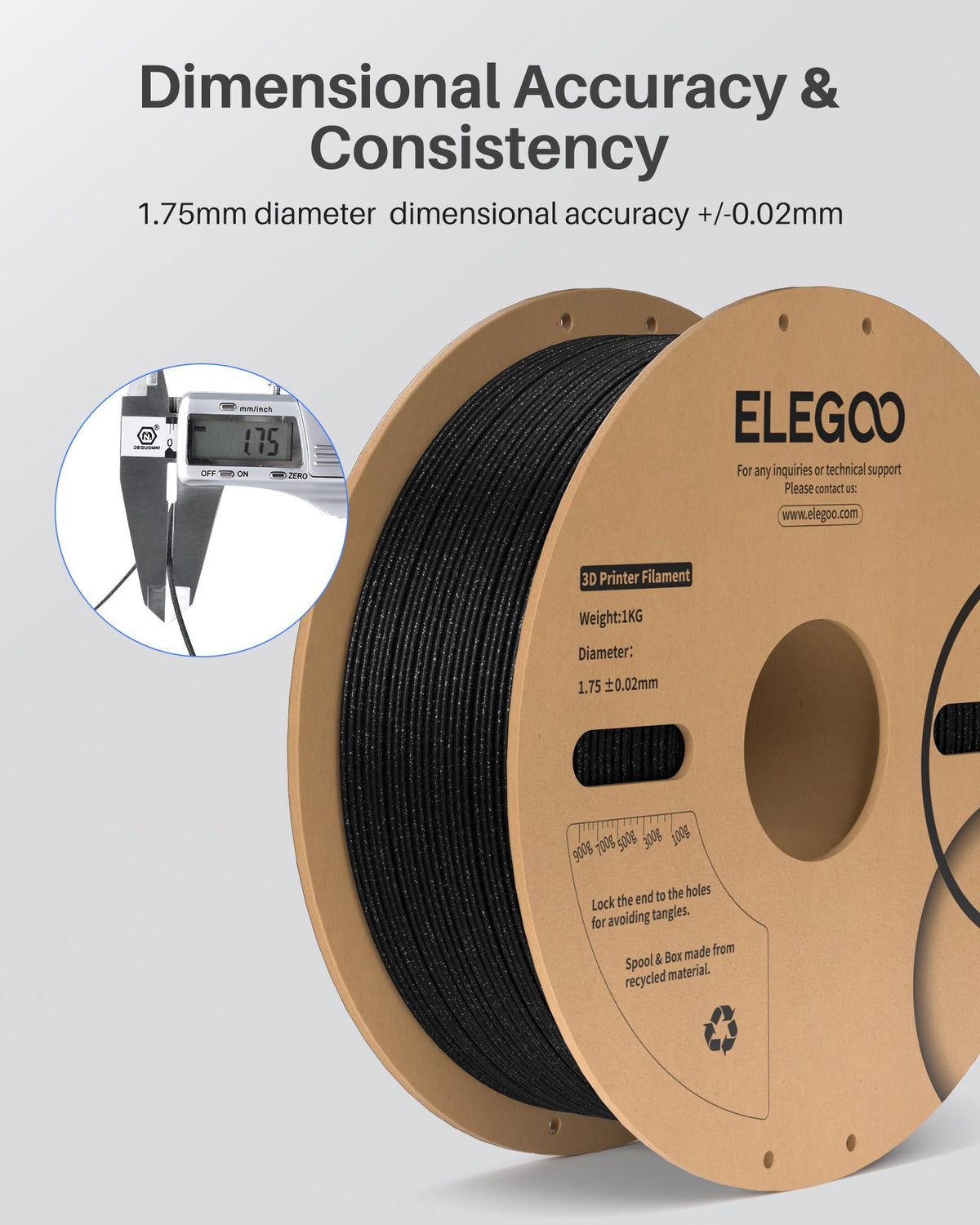 ELEGOO Silk PLA Filament 1.75mm Blue Purple 1KG, Shiny Dual Colours 3D Filament Dimensional Accuracy +/- 0.05mm, 1kg Spool(2.2lbs) Fits for Most FDM 3D Printers