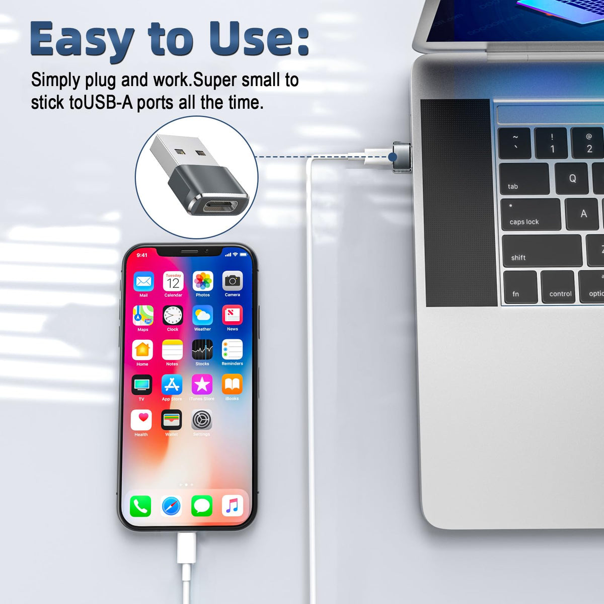 USB C to USB Adaptor, USB to USB C Adapter 3-Pack Charger Cable Converter