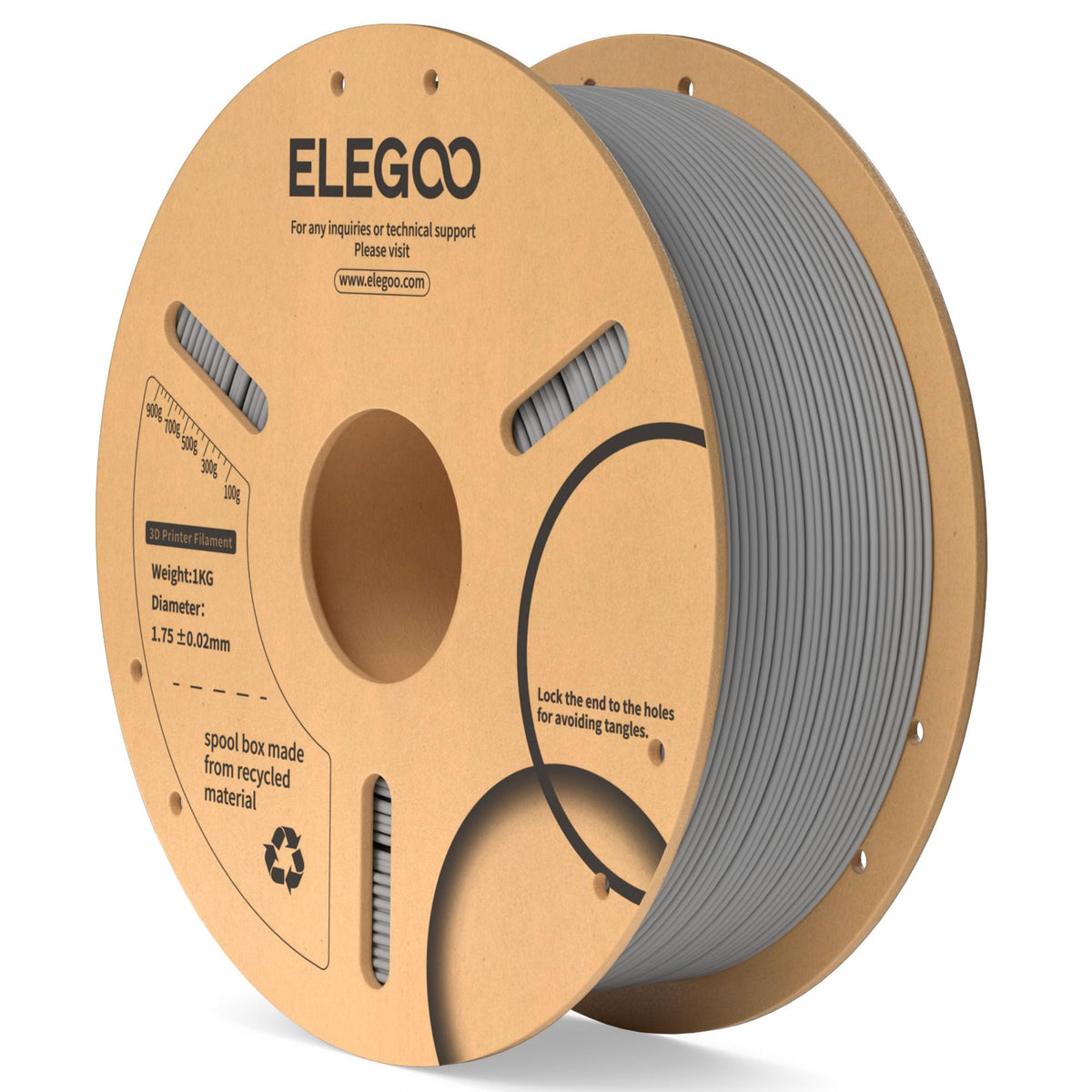 ELEGOO PLA Filament 1.75mm Black 1KG, 3D Filament Dimensional Accuracy +/- 0.02mm, 1kg Cardboard Spool(2.2lbs) 3D Printing Filament Fits for Most FDM 3D Printers