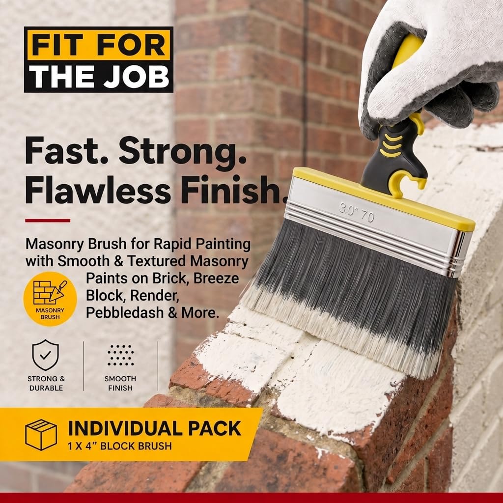 Fit For The Job Block Brush 4 inch Large Capacity for Emulsion