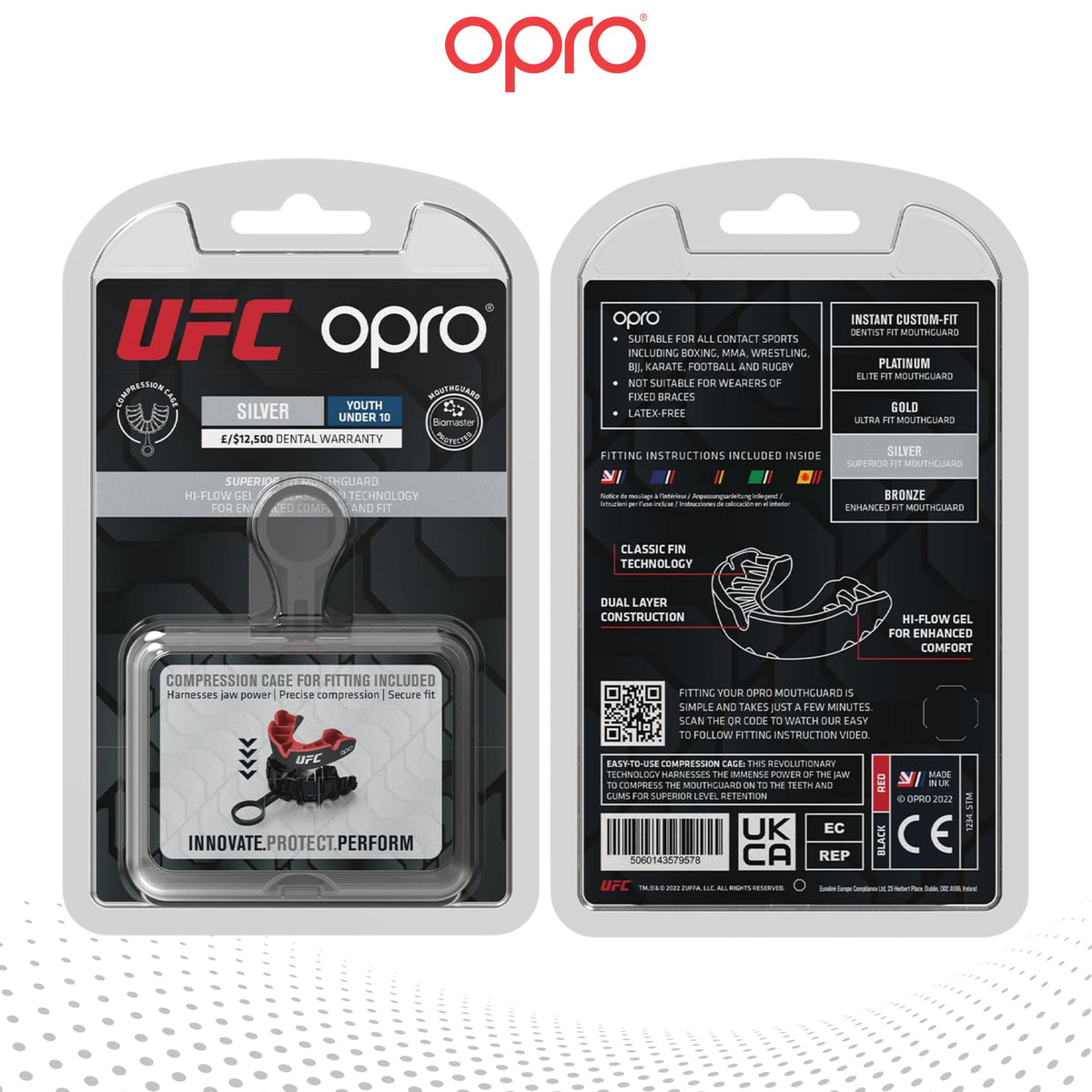 OPRO Silver Level Mouthguard Essential Fit – Gum Shield Adult and Kids – OPRO Mouth Guard Boxing and MMA, Easy Self-Fit Gum Shield Rugby and Hockey – Superior Protection with Dental Warranty