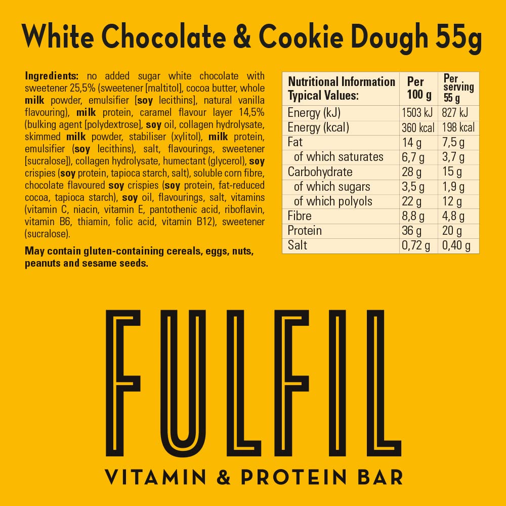 FULFIL Vitamin and Protein Bars, Chocolate Salted Caramel Flavour, 15 x 55g