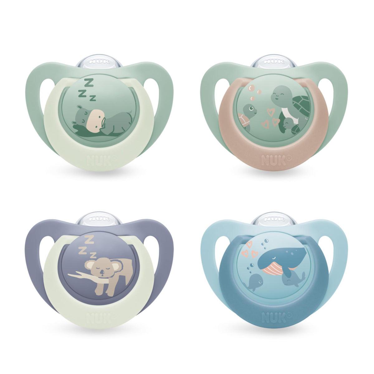 NUK First Choice Baby Dummies | 18-36 Months | Orthodontic Soothers | Soothes 99% of Babies** | Red | 4 Count