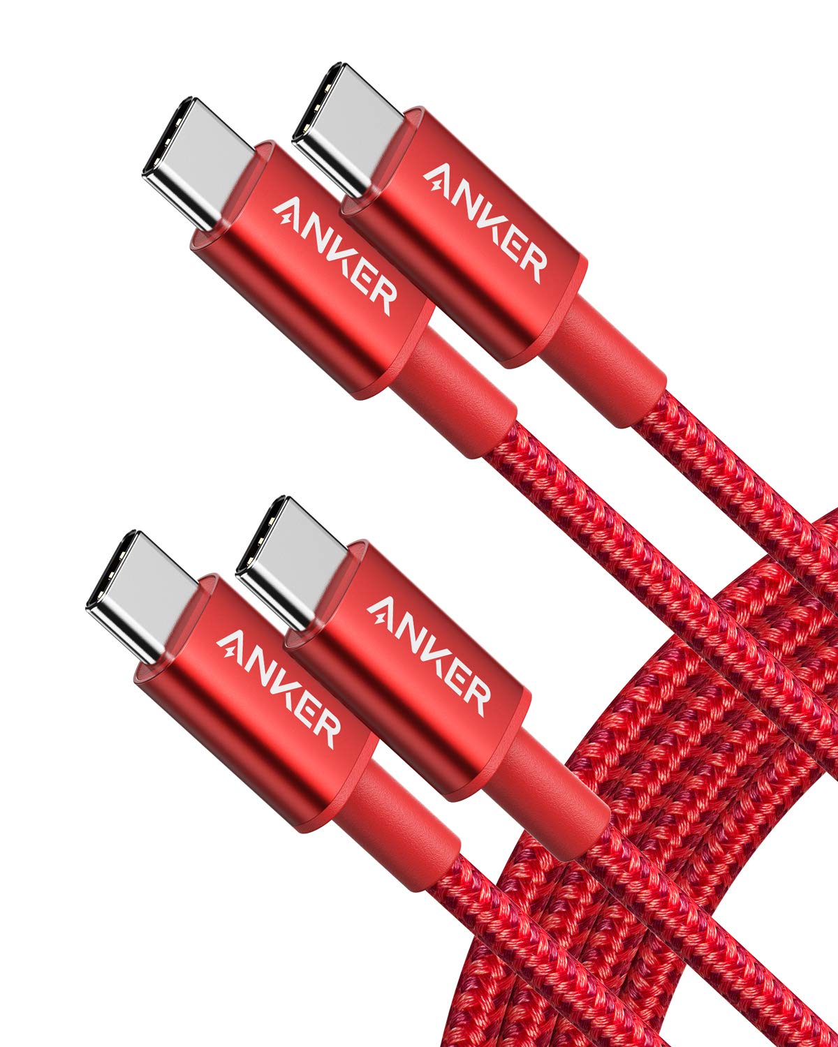 Anker USB C to USB C Charger Cable, 60W (3A) New Nylon (6 ft/1.8m, 2-Pack)