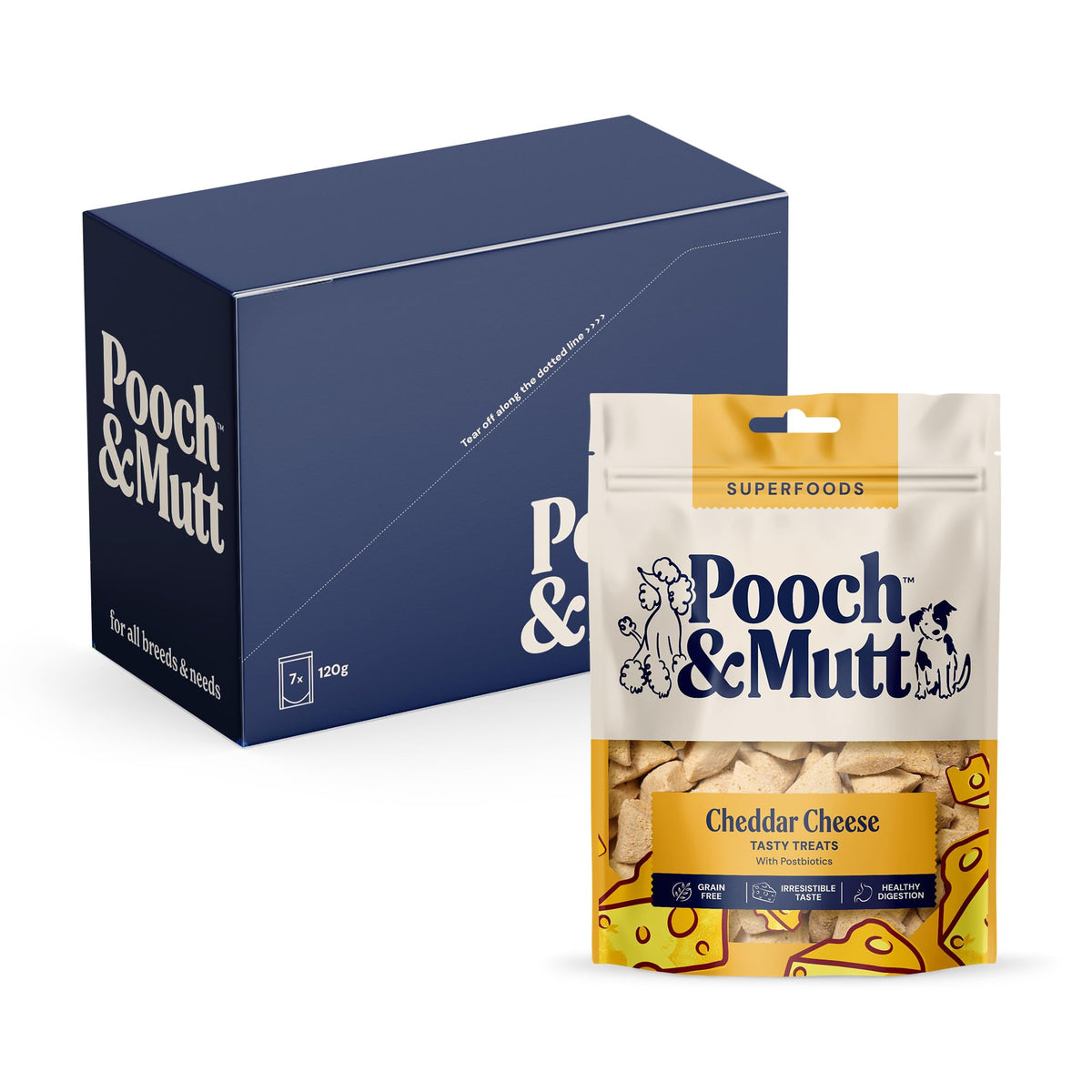 Pooch & Mutt - Cheddar Cheese Dog Dental Sticks (Regular Sticks), Dog Dental Chew, for Teeth and Gums Cleaning, 1 pack of 7 sticks (packaging may vary)