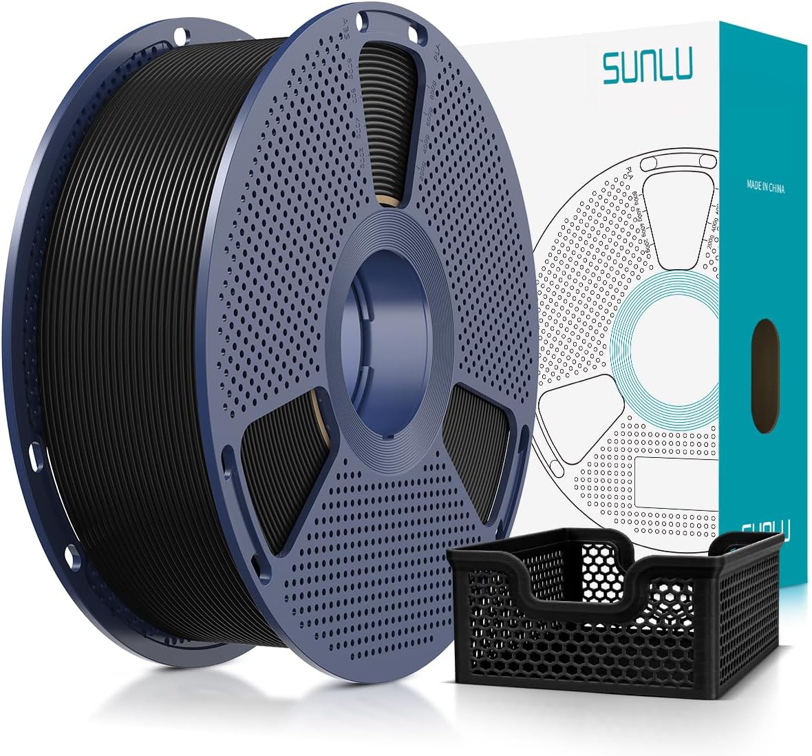 SUNLU Rapid PLA Plus 2.0 Filament Black 1KG, Upgraded PLA+ Filament 1.75mm