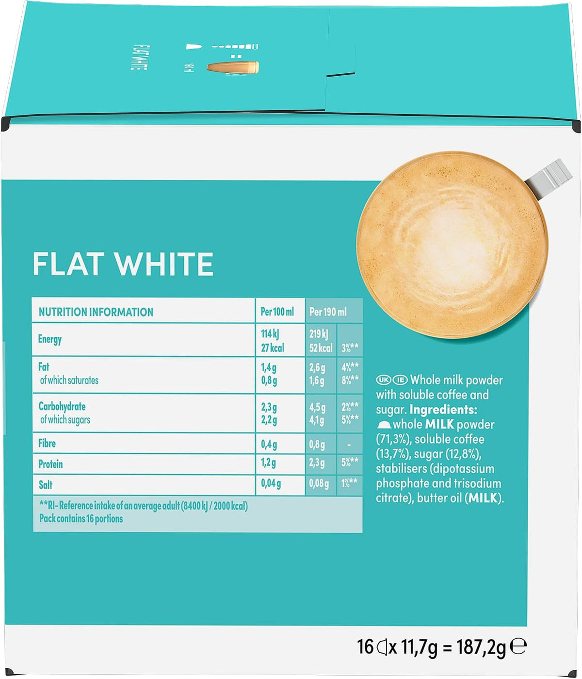 Nescafé Dolce Gusto Flat White Coffee Pods 16 Pods | Multipack of 3