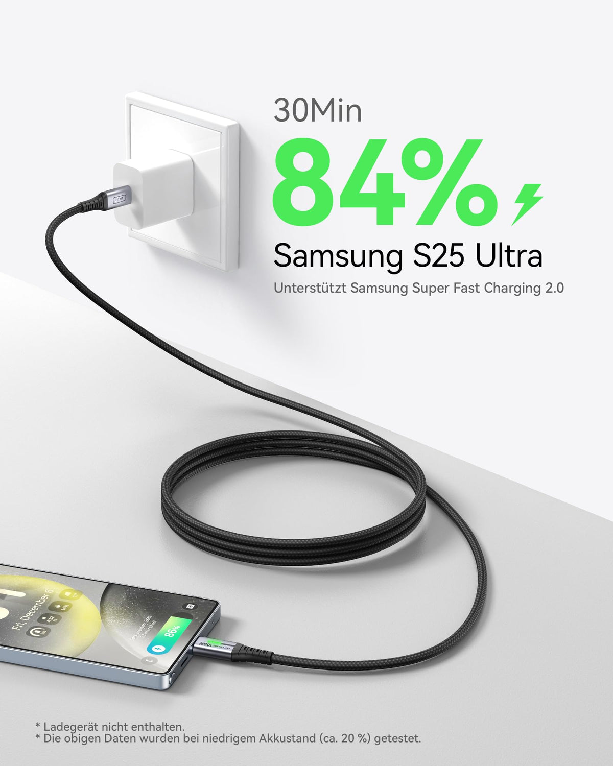 INIU USB C Cable, 2m 100W Fast Charging USB C to USB C Cable