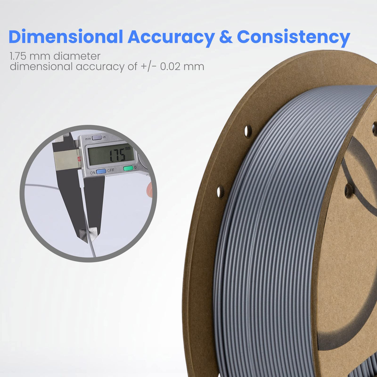 ELEGOO PLA Filament 1.75mm Black 1KG, 3D Filament Dimensional Accuracy +/- 0.02mm, 1kg Cardboard Spool(2.2lbs) 3D Printing Filament Fits for Most FDM 3D Printers