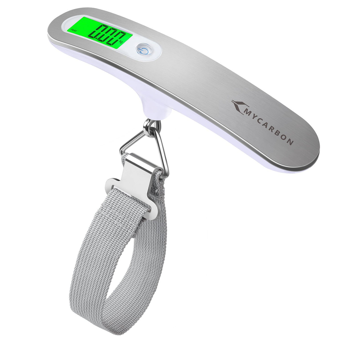 MYCARBON Luggage Scale Portable Digital Weight Scale for Travel Suitcase with Tare Function 110 Lb/ 50Kg Capacity (Silver)