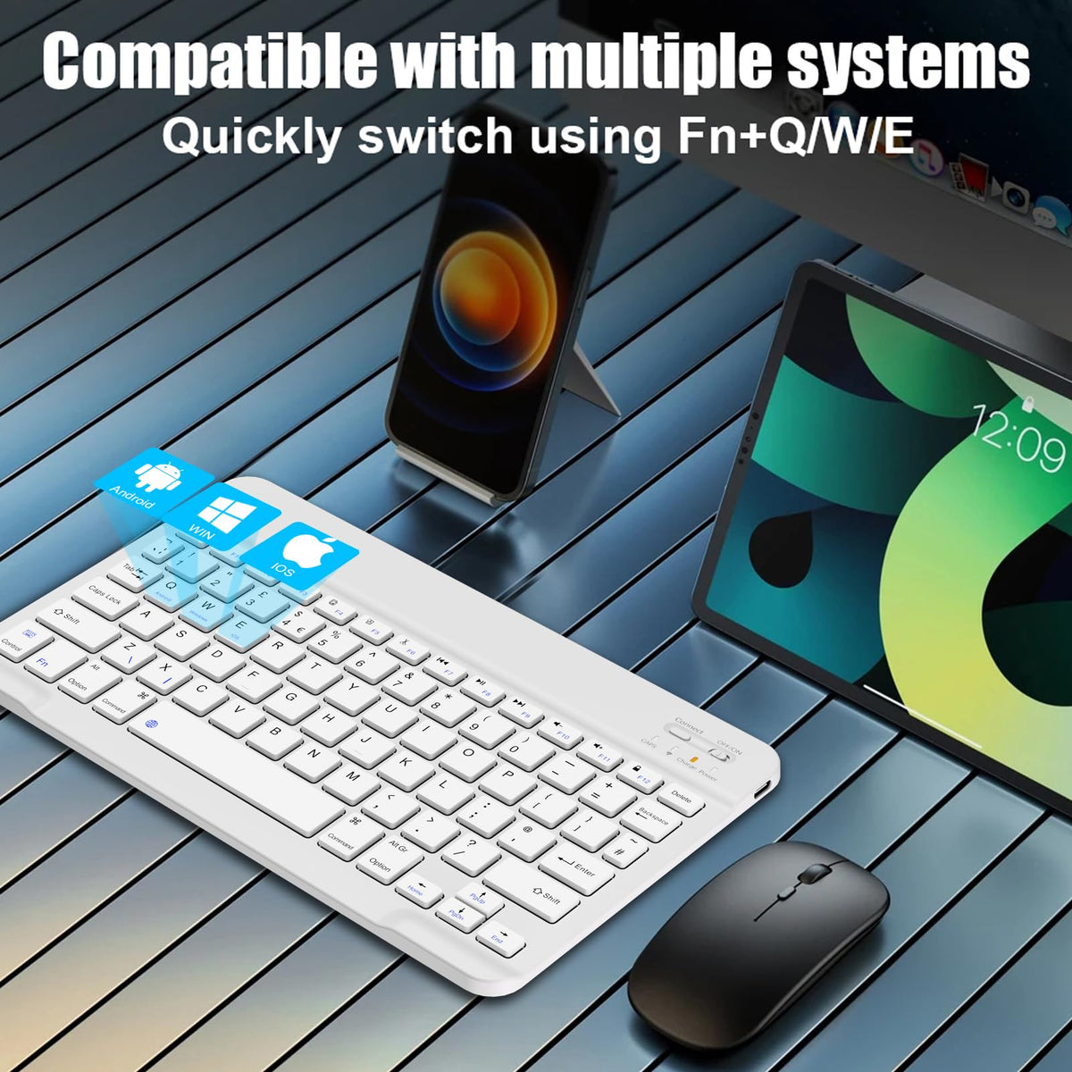 NOOX Bluetooth Keyboard for iPad, Galaxy Tablets, SmartPhones