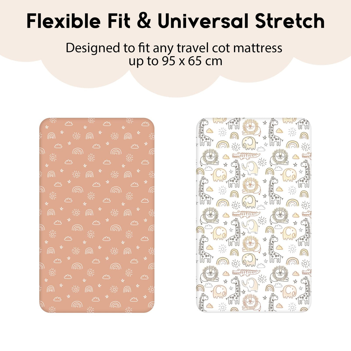 Yoofoss Moses Basket Sheets 41 x 84 cm, Fitted Soft & Breathable Microfiber Pram Sheet for Newborn Baby Boy and Girl, Crib Bassinet Mattress Protector Snuzpod Bedside 2 Pack