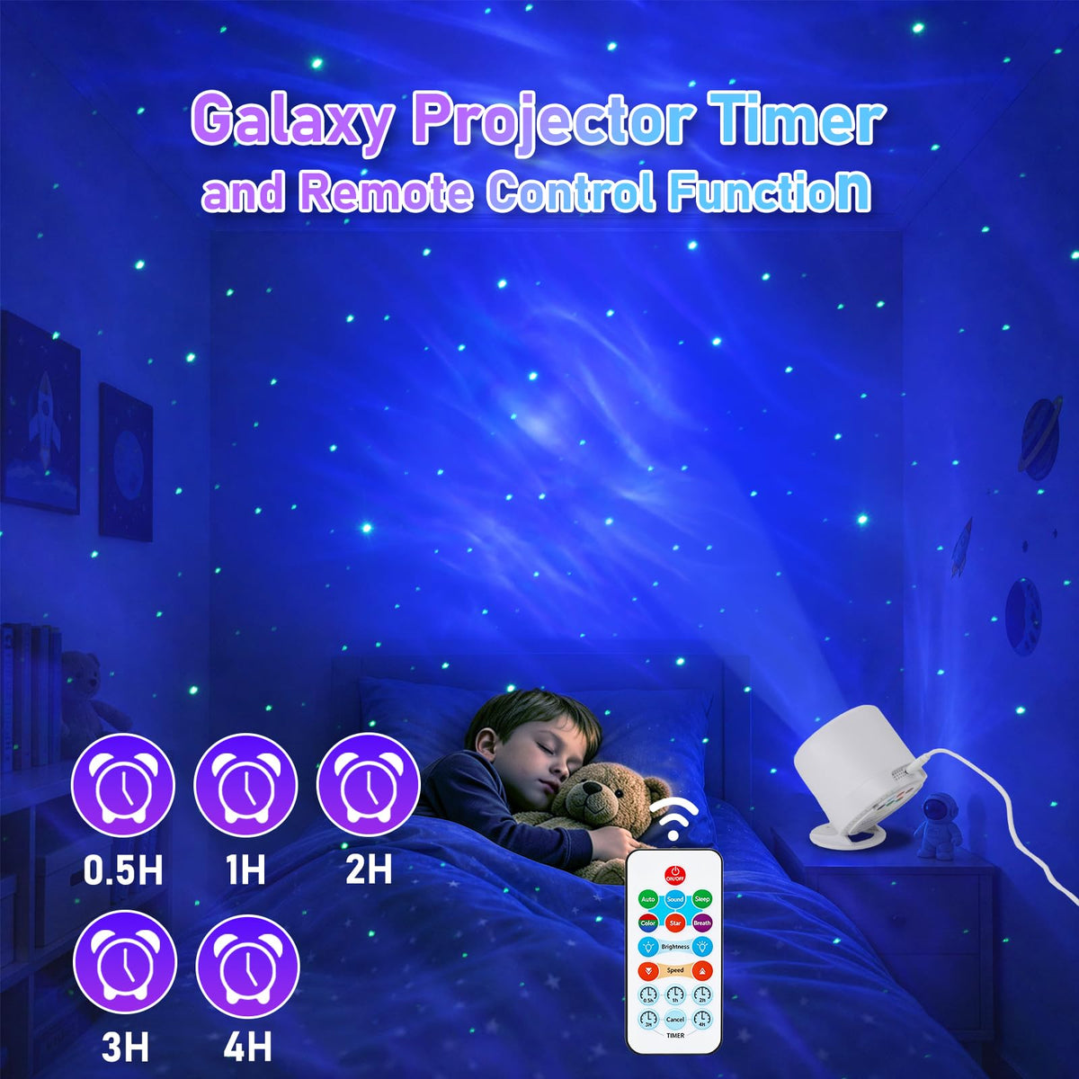 CAIYUE Star Projector Galaxy Projector, Exquisite Nebula Night Light Projector, Ocean Wave Galaxy Light with Remote Control,with Adjustable Speed and Brightness, Adults, Bedroom,Party