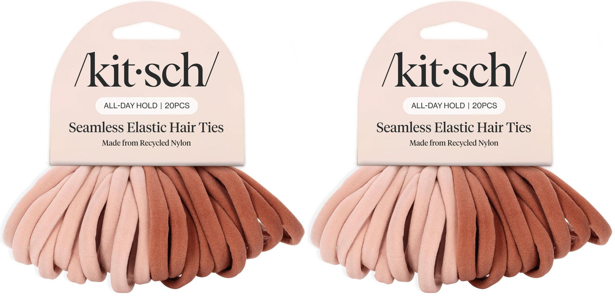Kitsch Soft Nylon Hair Ties No Damage 6pcs - Black