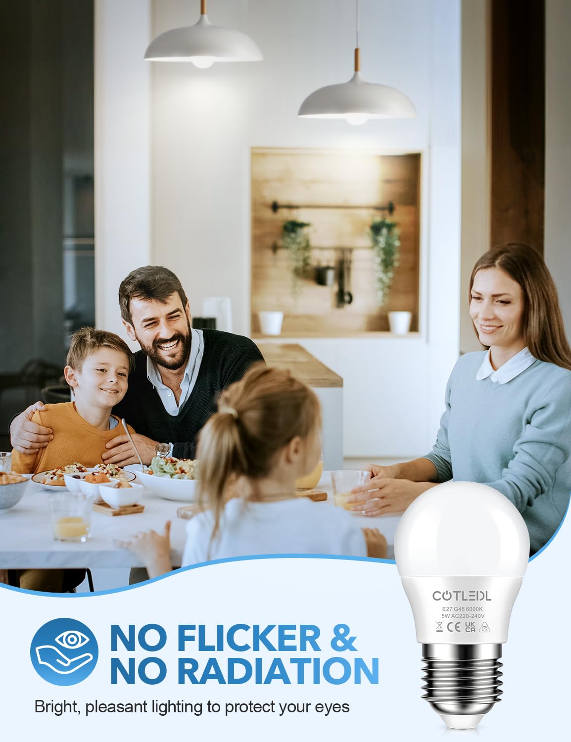 E27 Screw Bulbs, Warm White 3000K, 5W(40W Equivalent), 12 Pack