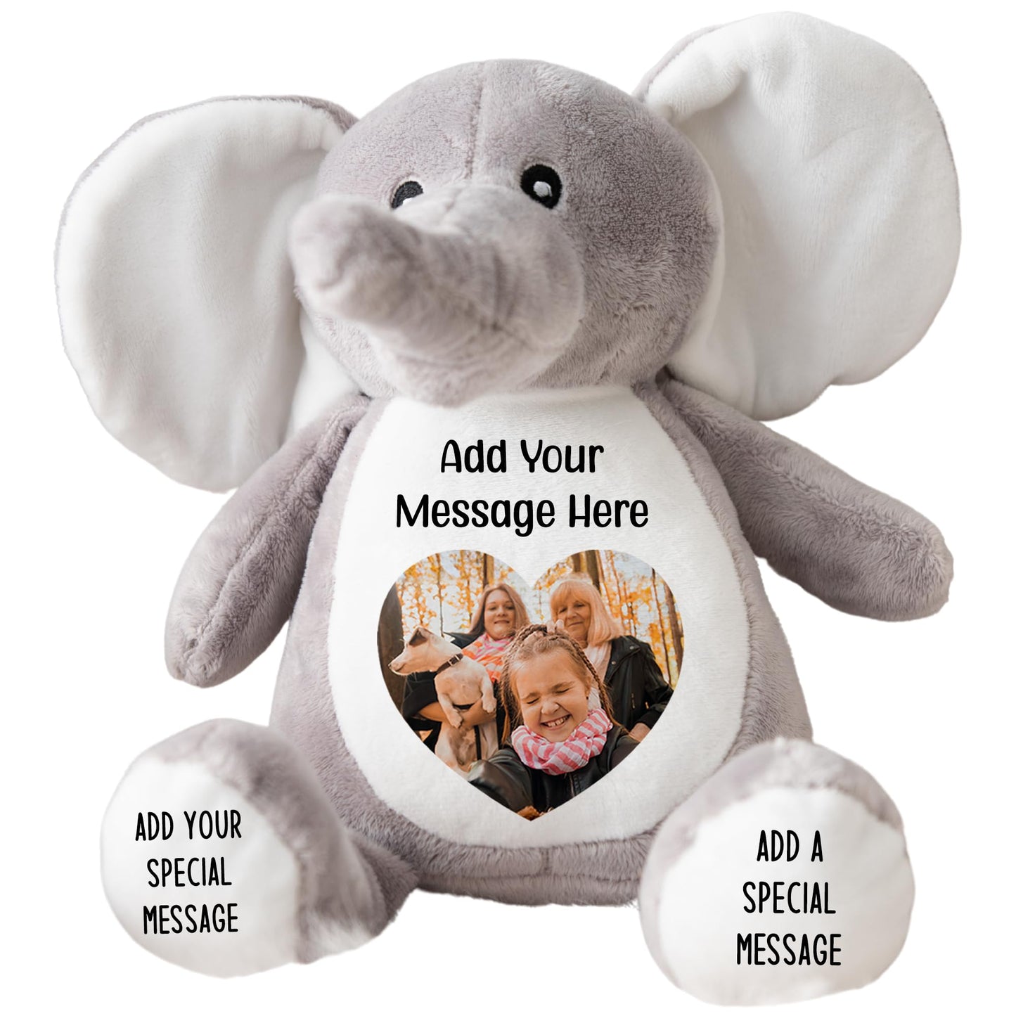 Personalised Photo Teddy Bear – Add Photo on Front & Text on Feet | 28 Styles | Custom Keepsake Gift for Baby, Sympathy, Birthday & More (Brown Teddy Bear)