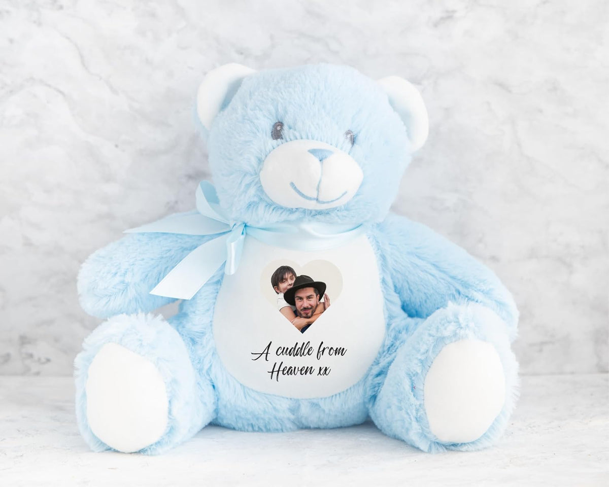 Custom Photo Teddy Keepsake | Personalized Picture Bear for Birthdays & Special Occasions | Memorial Baby Loss Keepsake | Personalised Gifts for Girlfriend, Multi