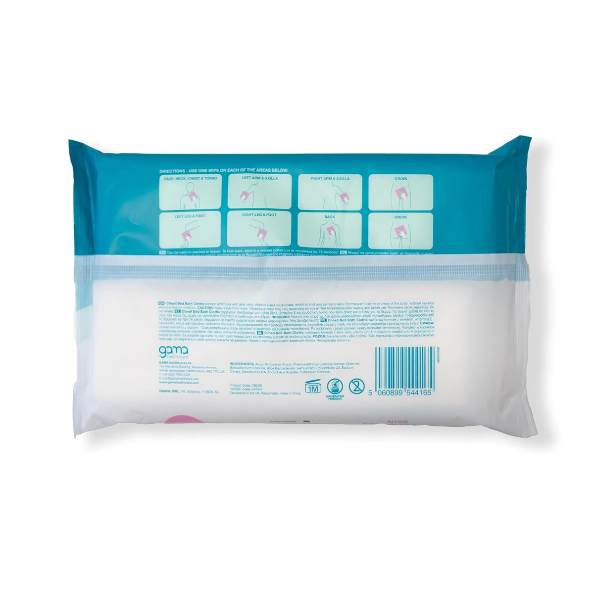Carell Body Care Wipes - Easy to use, Containing Aloe Vera, Dermotologically Tested, Alcohol-Free - Pack of 60 Wipes