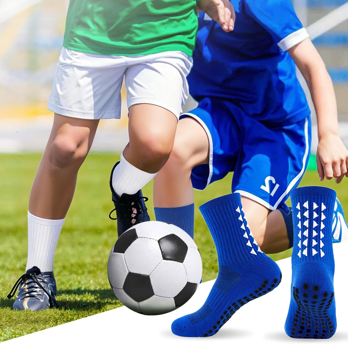 3 Pairs Breathable Kids Grip Socks, Sweat-Absorbent Boys Socks, Grip Socks Football Kids for Running Hockey Football