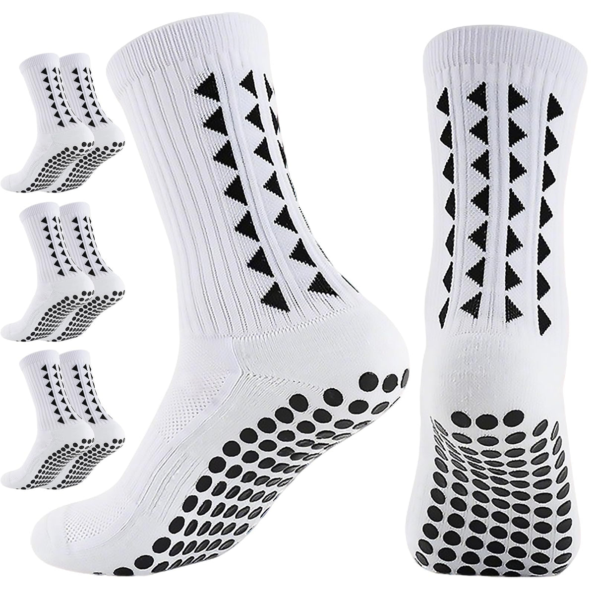 3 Pairs Non Slip Football Socks, Football Grip Socks for Men, Soccer Socks with Rubber Dots for Yoga Running Hiking