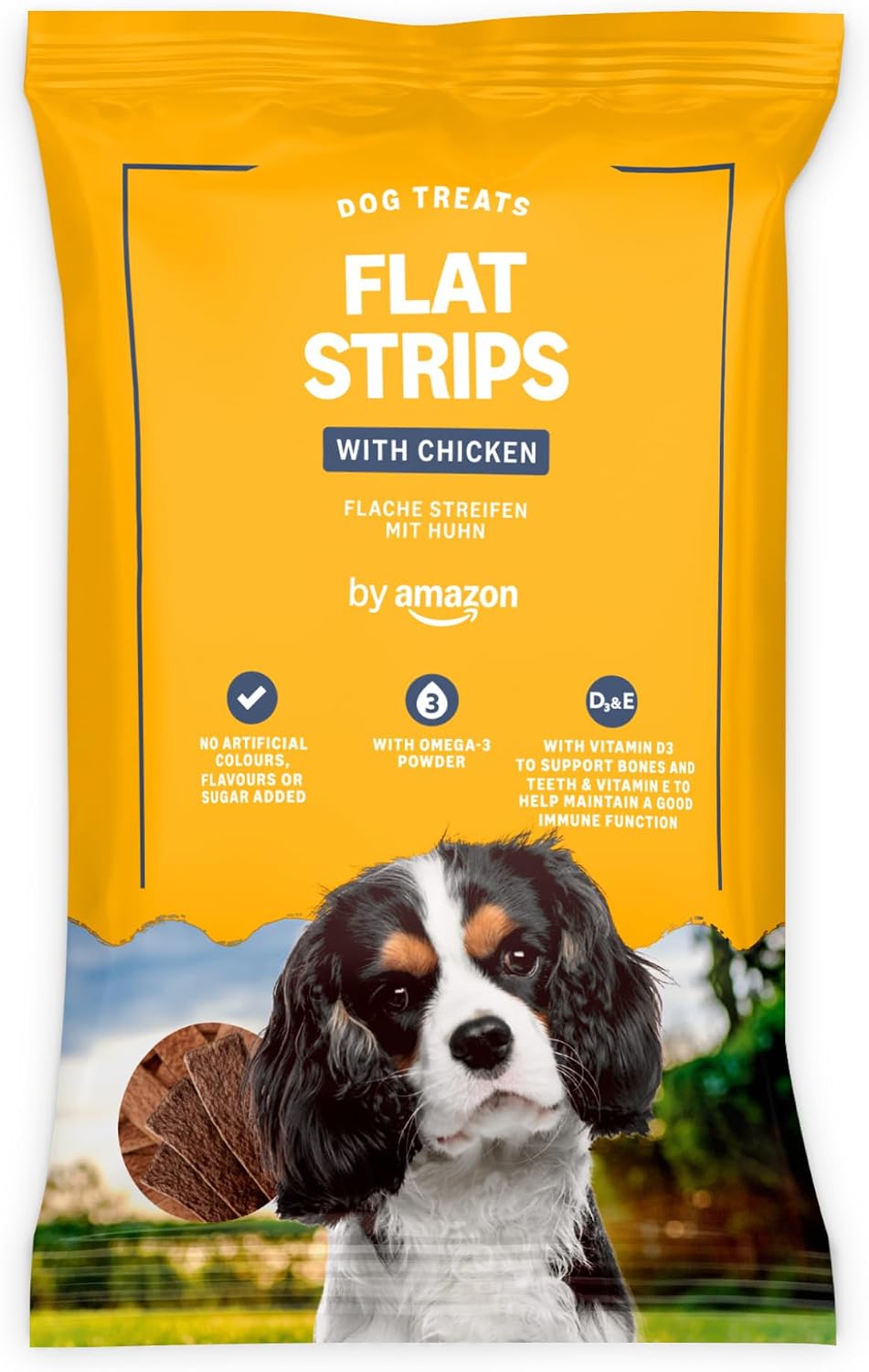 by Amazon Dog Treats - Flat Strips with Chicken, 200g