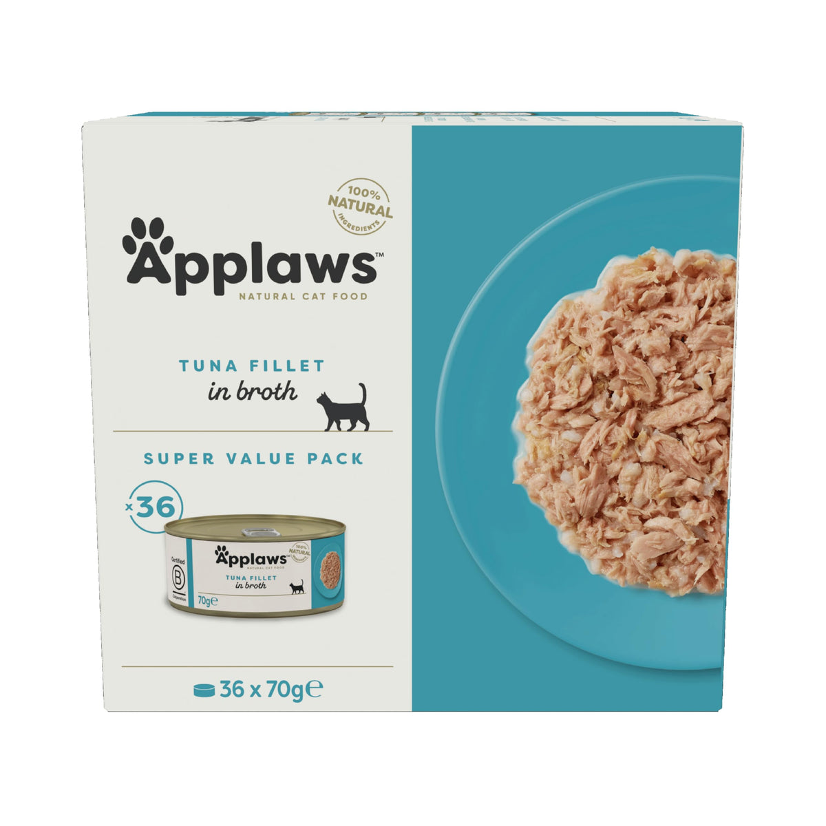 Applaws 100% Natural Wet Cat Food, Pouch Multipack Fish Selection in Broth, 70 g (24 x 70g) Pouches