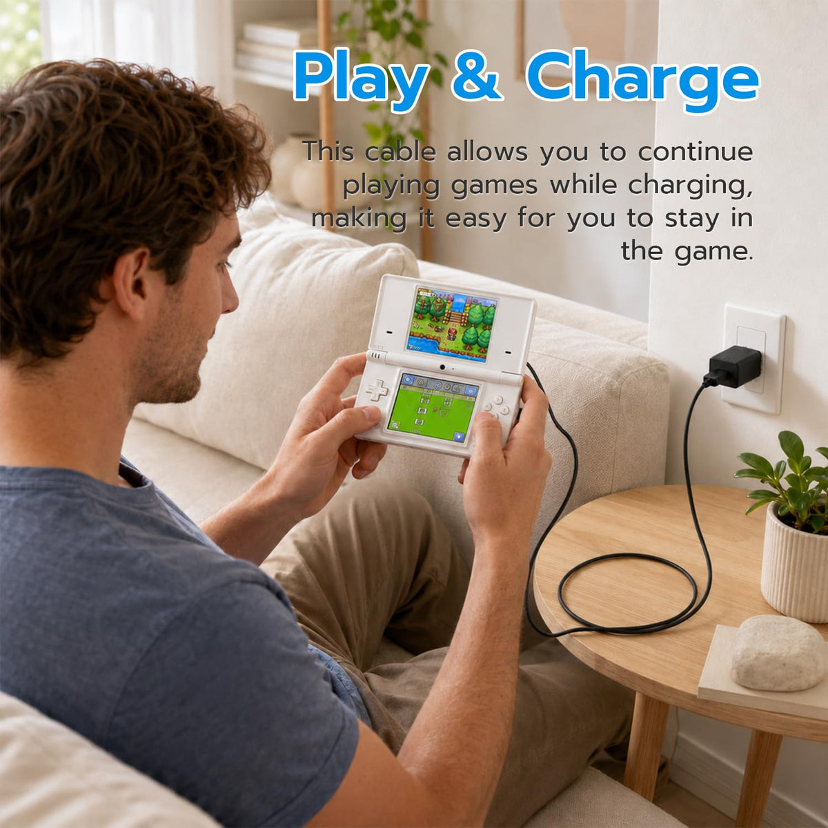 Mcbazel 1.2m Charging Cable for Nintendo DS Lite Only, Play and Charge Lead