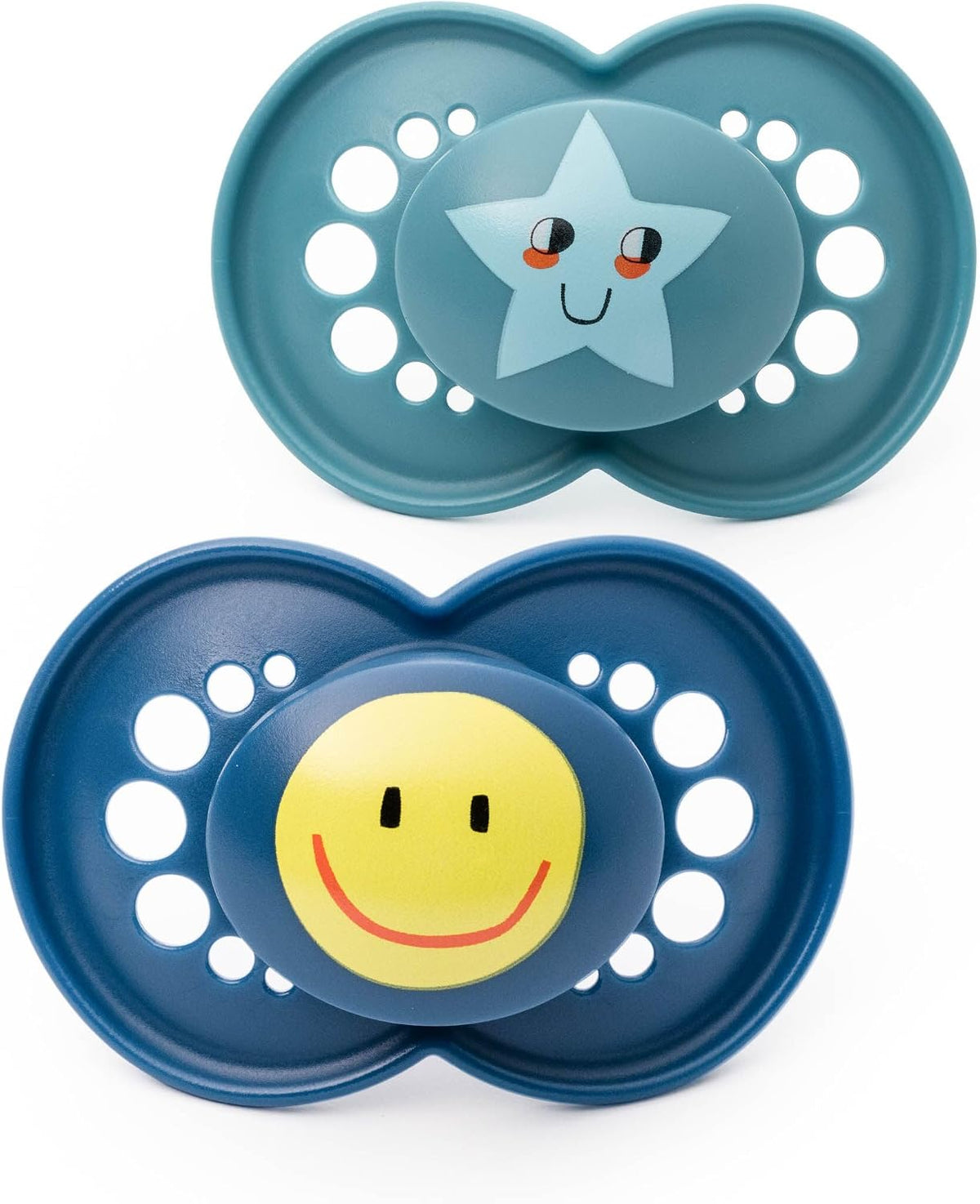 MAM Original Dummies, 6-18M, 2 Pack, Orthodontic Design, Blue