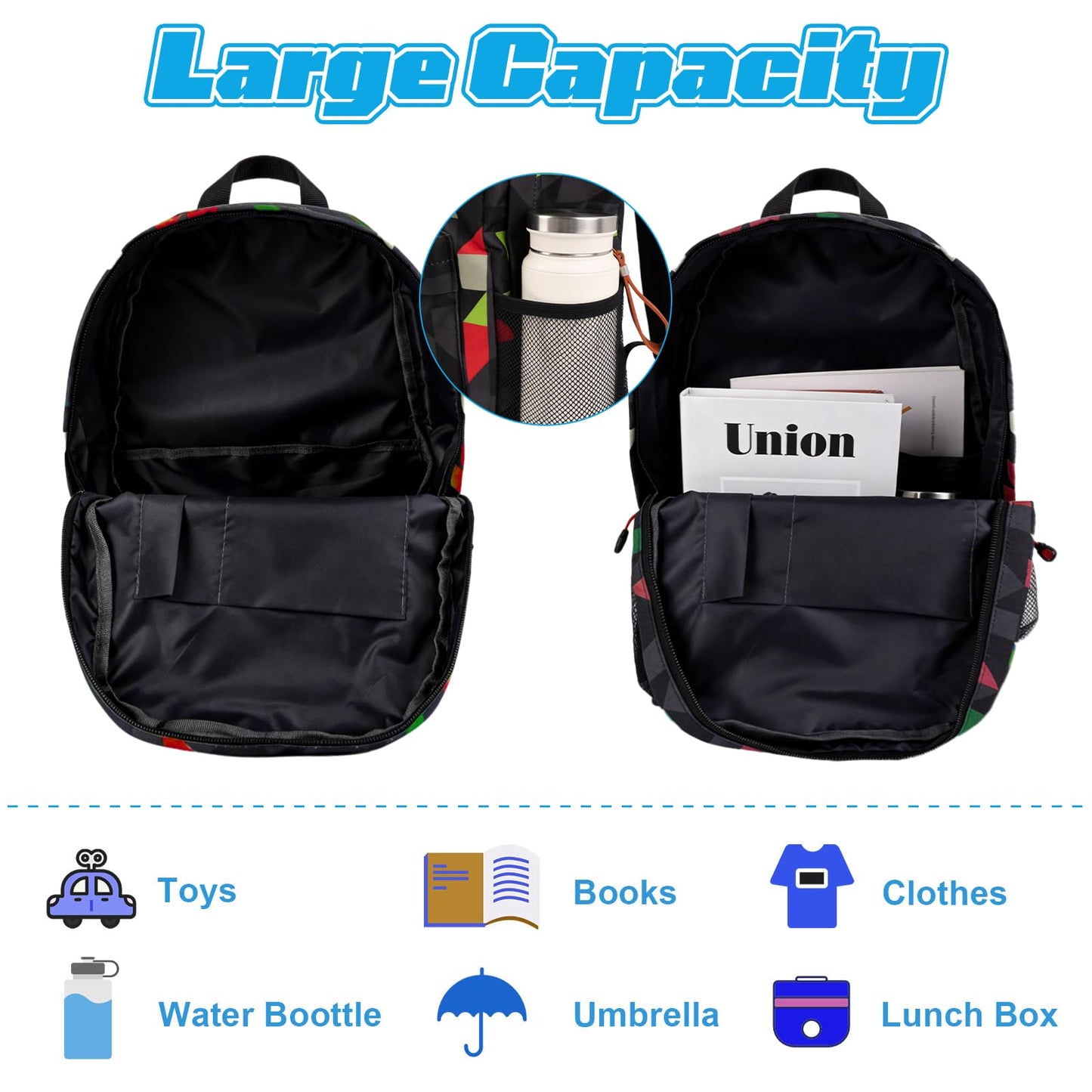 yumcute De-mn Backpack Kids, Teen Game School Bags, Children Primary Schoolbag, Children's School Backpack, 17 Inch Large Capacity Travel Rucksack Waterproof Boys Girls Book Bags for Aged 3-12 Years