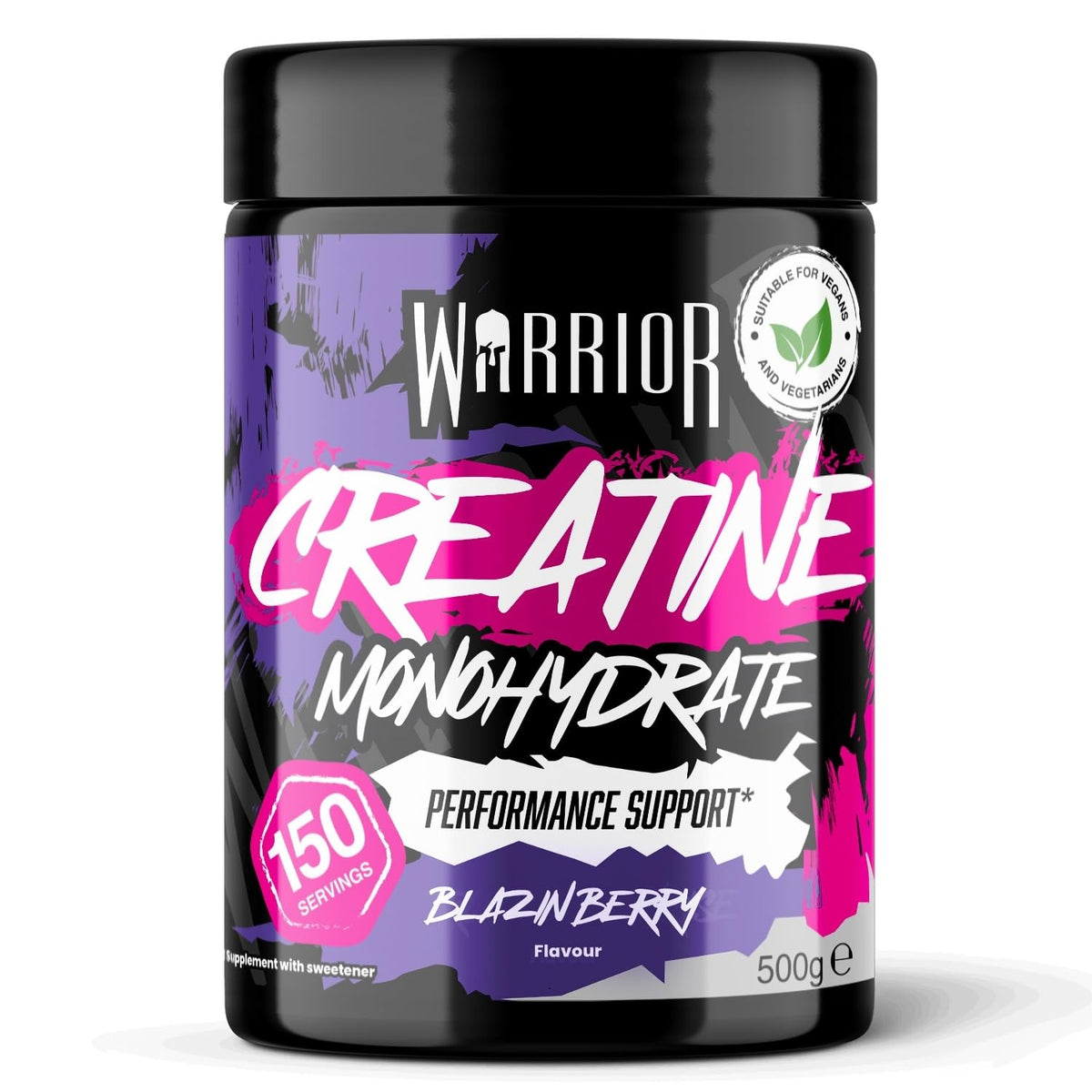 Warrior Creatine Monohydrate Powder 500g Pure Micronised (166 Servings)