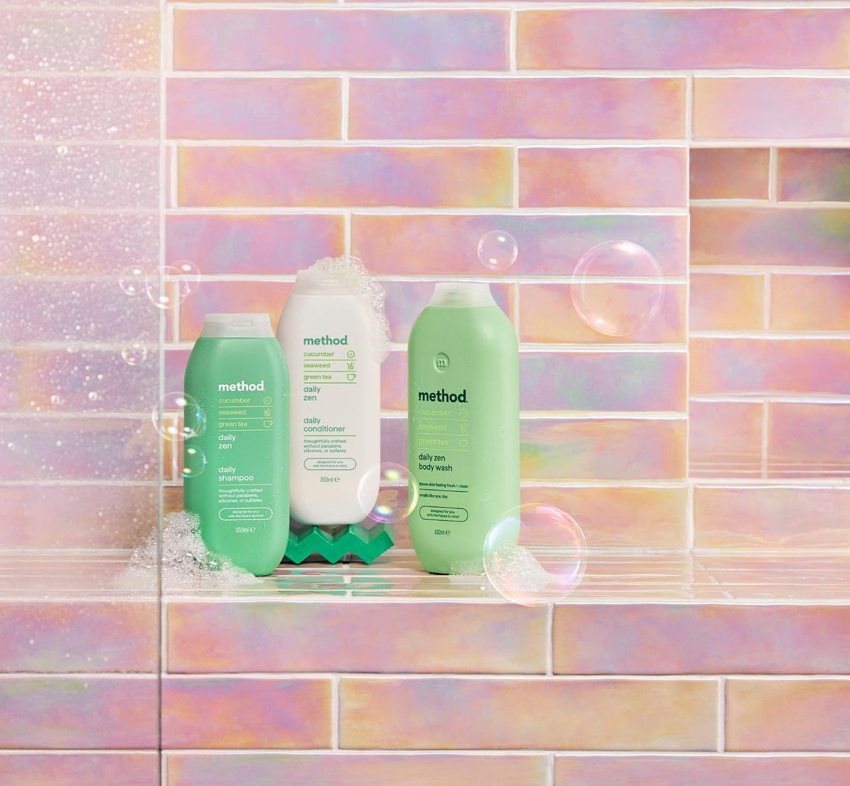 Method Daily Zen Shampoo, Cucumber & Green Tea, Sulphate Free, 350ml