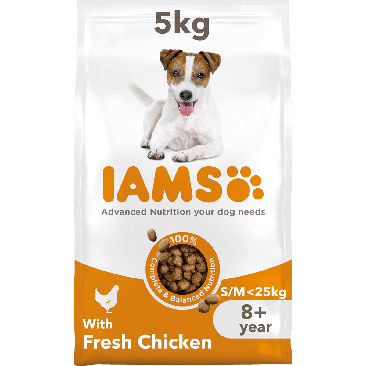 IAMS Senior Small Medium Complete Dry Dog Food Chicken 3kg - With DentalCare System