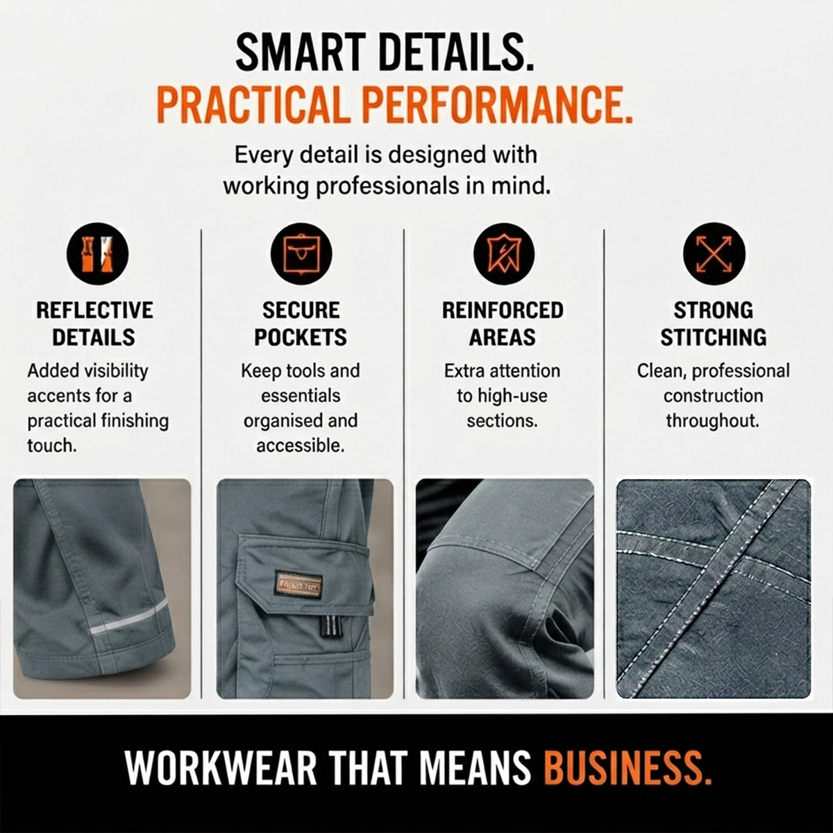 WrightFits Men Pro-11 Work Trousers Black - Heavy Duty Safety Combat Cargo Pant - Multi Pockets & Knee Pad Pockets - Triple Stitched -Durable Work wear (28W-48W)