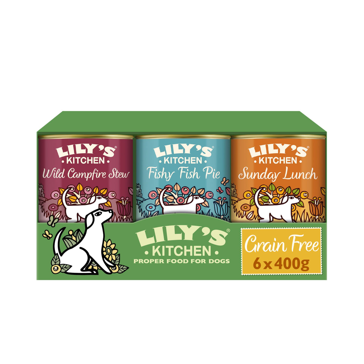 Lily's Kitchen Natural Adult Dog Food Wet Trays - Classic Dinners Multipack - Chicken, Lamb & Beef - Complete Meal Recipes (6 Trays x 150g)