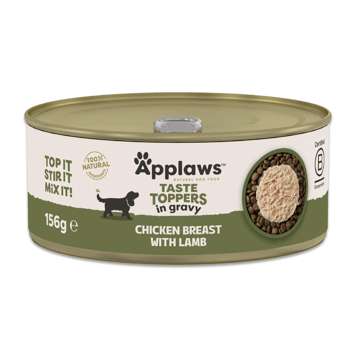 Applaws Natural Wet Dog Food Topper, Chicken Selection in Broth, 8x156g Tin