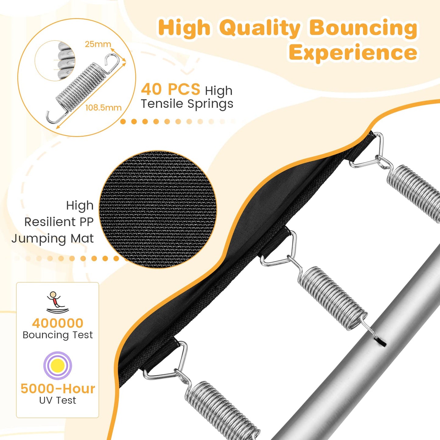 COSTWAY 6FT Kids Trampoline, 2 in 1 Toddler Trampolines with Swing and Enclosure Safety Net, Rectangle Trampoline for Outdoor