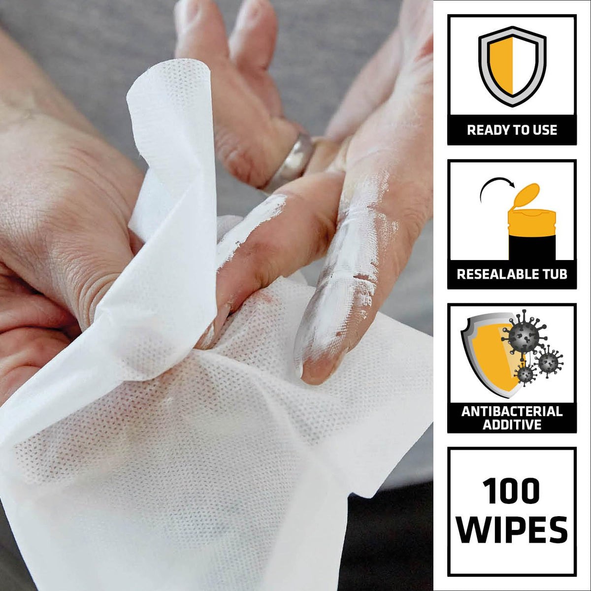 Sika Wonder Wipes Multi-Use Cleaning Wipes For The Building Trade, 100 Pack
