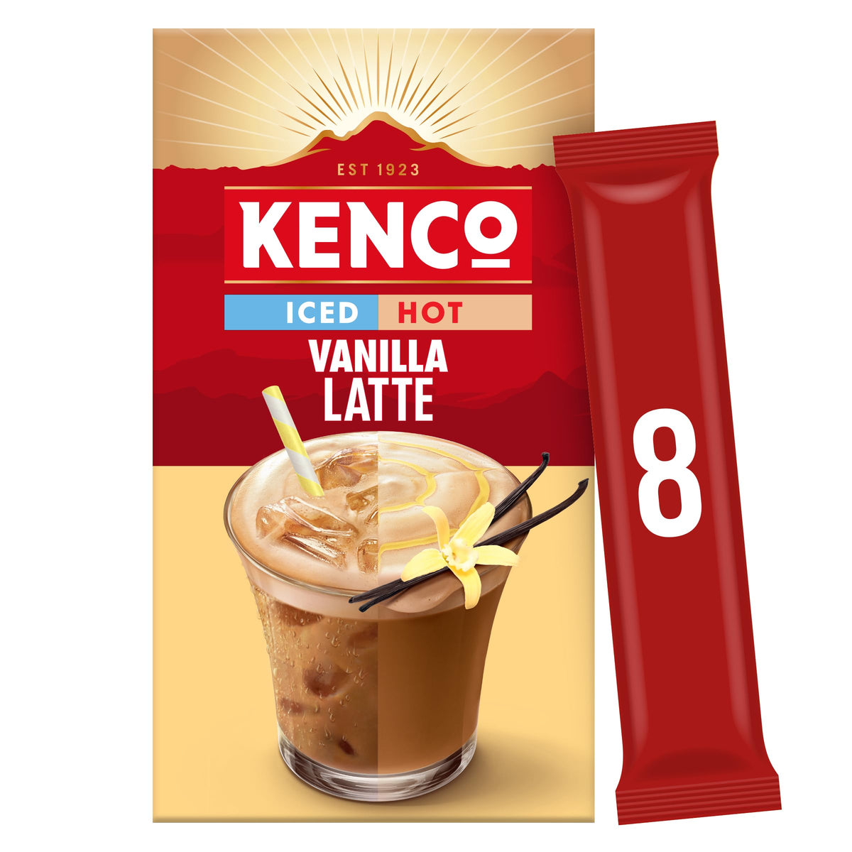 Kenco Iced Hot Salted Caramel Latte Sachets x8 (Pack of 5, Total 40 Sachets)