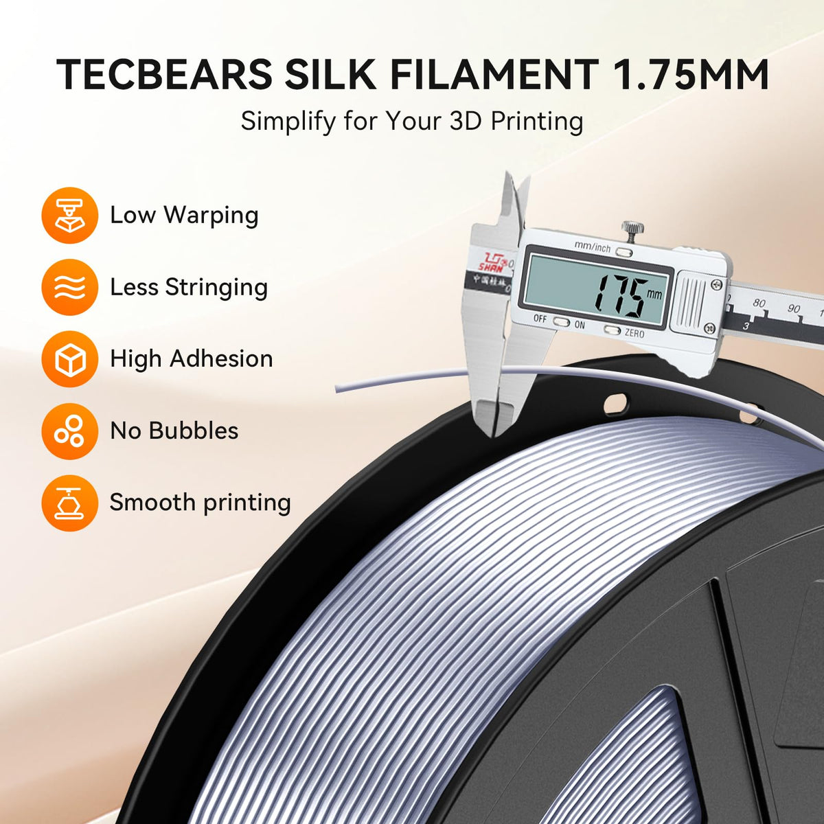 TECBEARS Matte PLA Filament 1.75mm, 600mm/s Rapid Print, 1kg Sky Blue