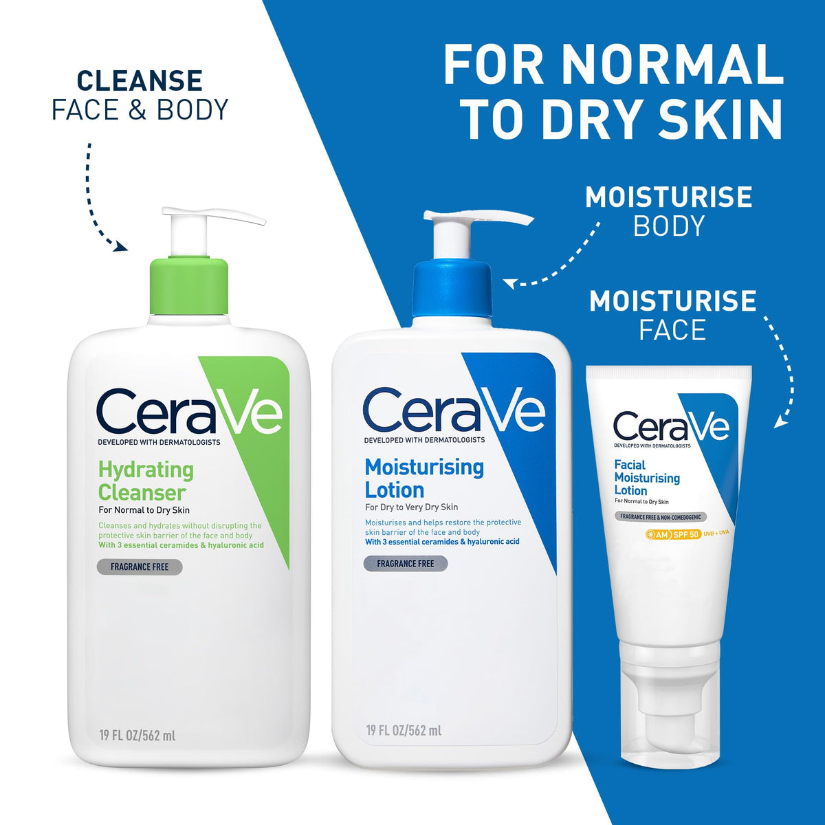 CeraVe Hydrating Cleanser for Normal to Dry Skin with Hyaluronic Acid 236ml