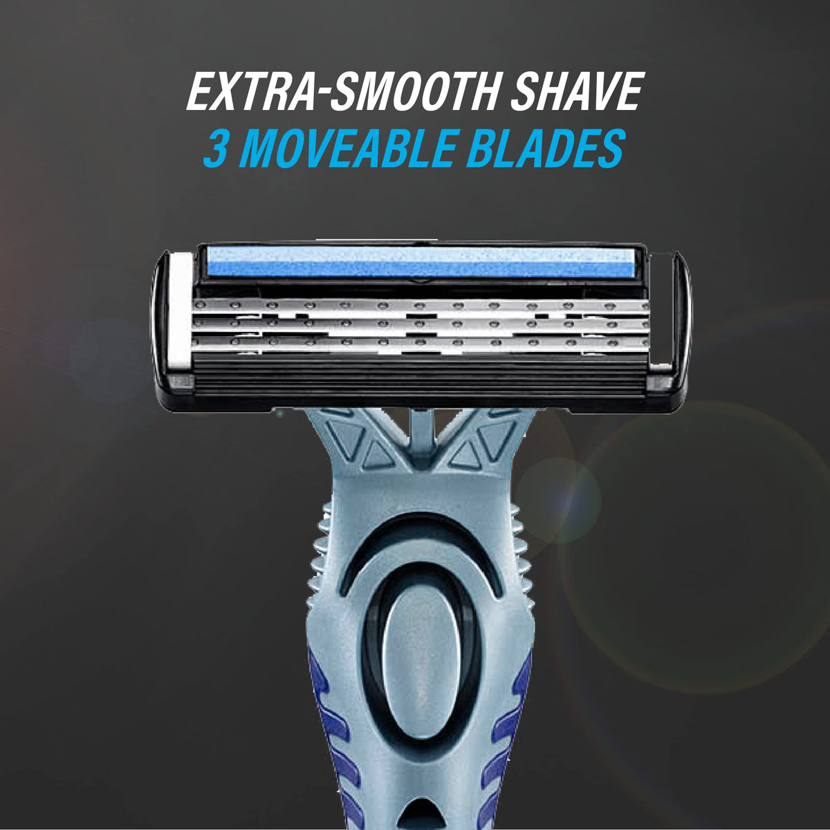 Bic Flex3 Disposable Razor, Black, 3 Blades, Pivoting Head, 4 count (Men's)