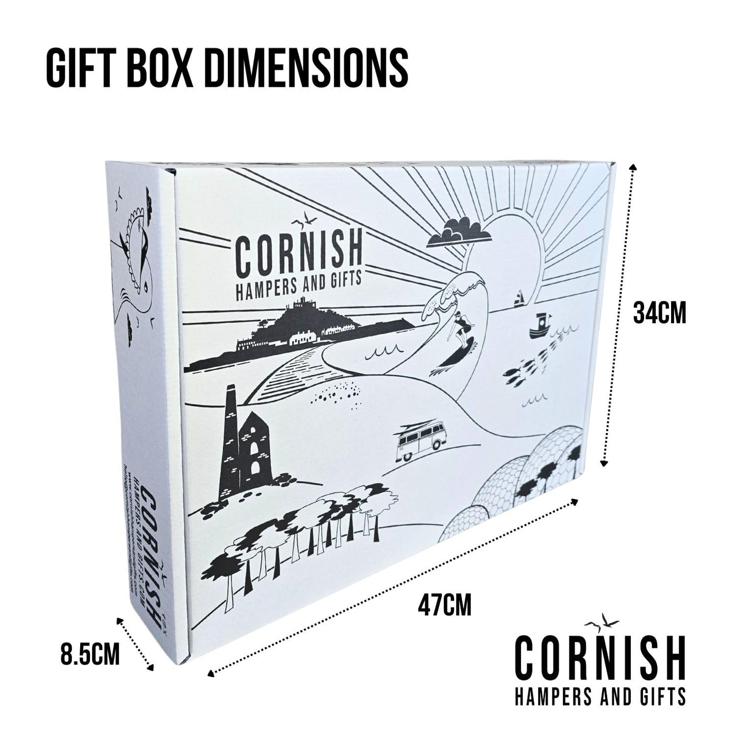 Cornish Hampers & Gifts 6x Traditional Large (360g) Gourmet Cornish Steak Pasties Gift Hamper Set – Elegant Packaging.