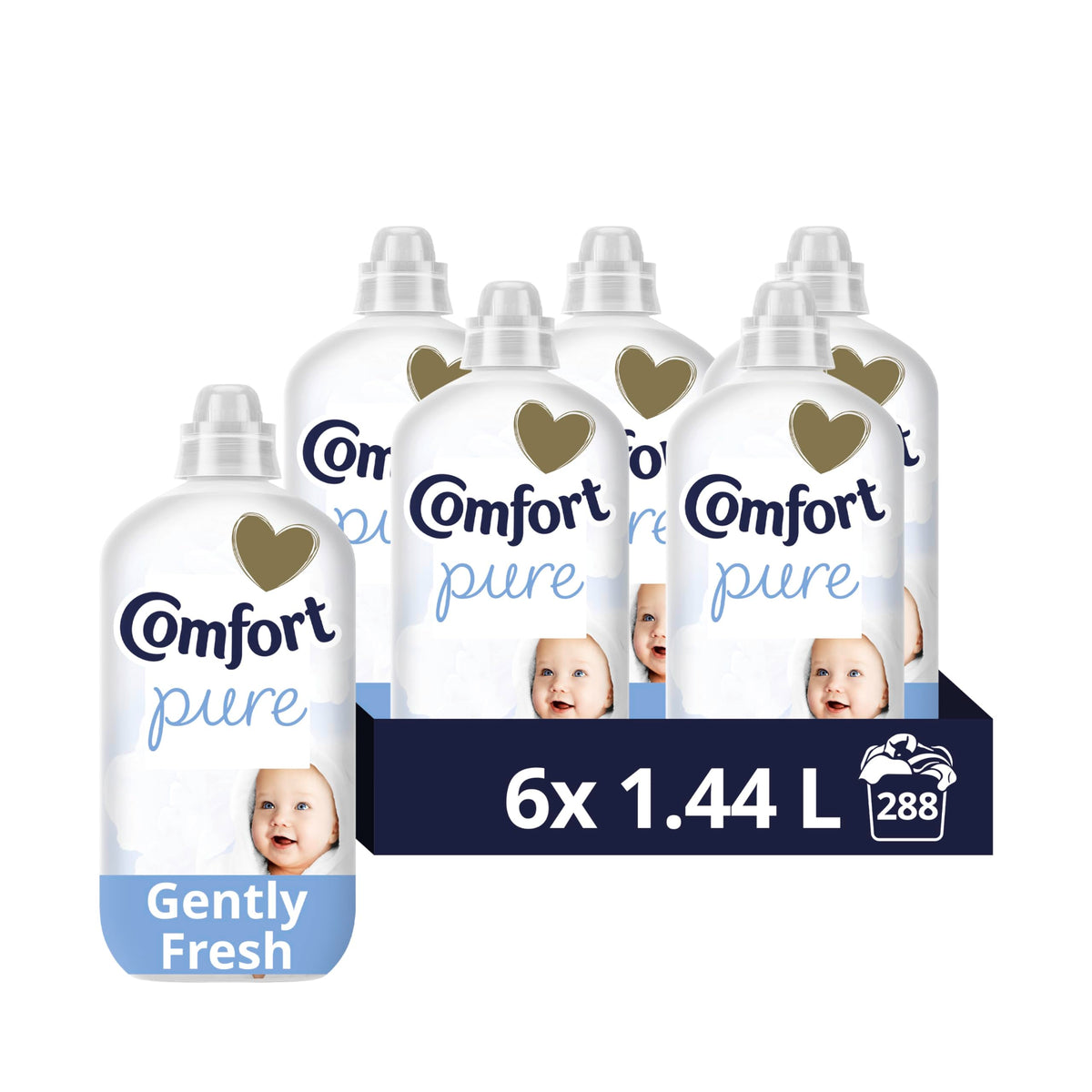 Comfort Pure Sensitive Fabric Conditioner dermatologically tested gentle next to sensitive skin 160 washes (4.8 L)