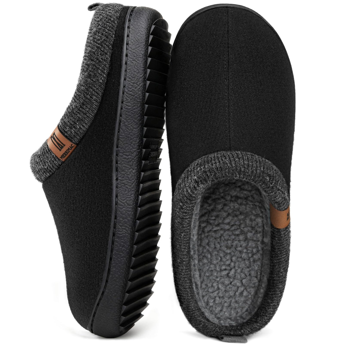 MERRIMAC Men's Slip-on Slippers Memory Foam Non-slip Indoor House Shoes