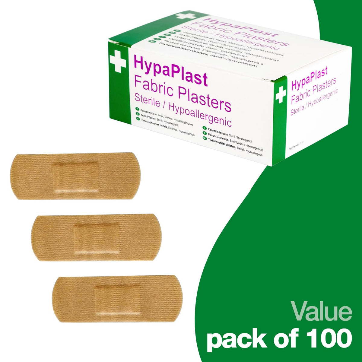 Safety First Aid Group HypaPlast Pink Washproof Plasters, 7.2 x 2.5 cm (Pack of 100)
