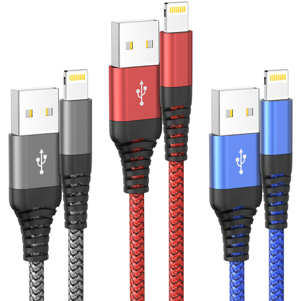 iPhone Charger,3Pack 6FT/1.8M MFi Certified Lightning Cable Fast Charging
