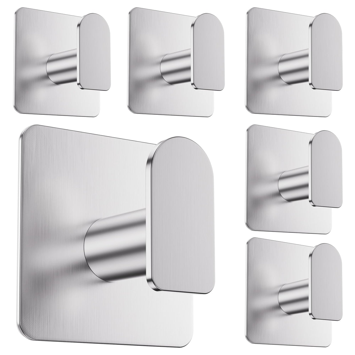 Aikzik 4 Pack of Self Adhesive Hooks, Max 8kg Load Sticky Hooks, Tea Towel Hooks, Versatile Self-Adhesive Wall Hooks for Use in Bathrooms, Kitchens, Doors, Cupboards, Bed Curtains, Towels, Key