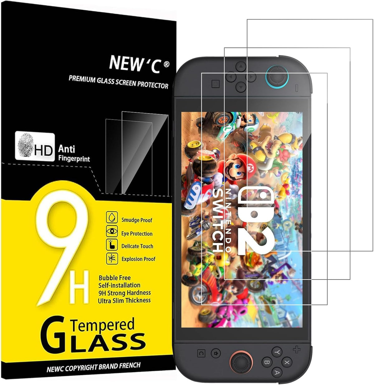 NEW'C for Nintendo Switch 2 Screen Protector Tempered Glass Bubble Free