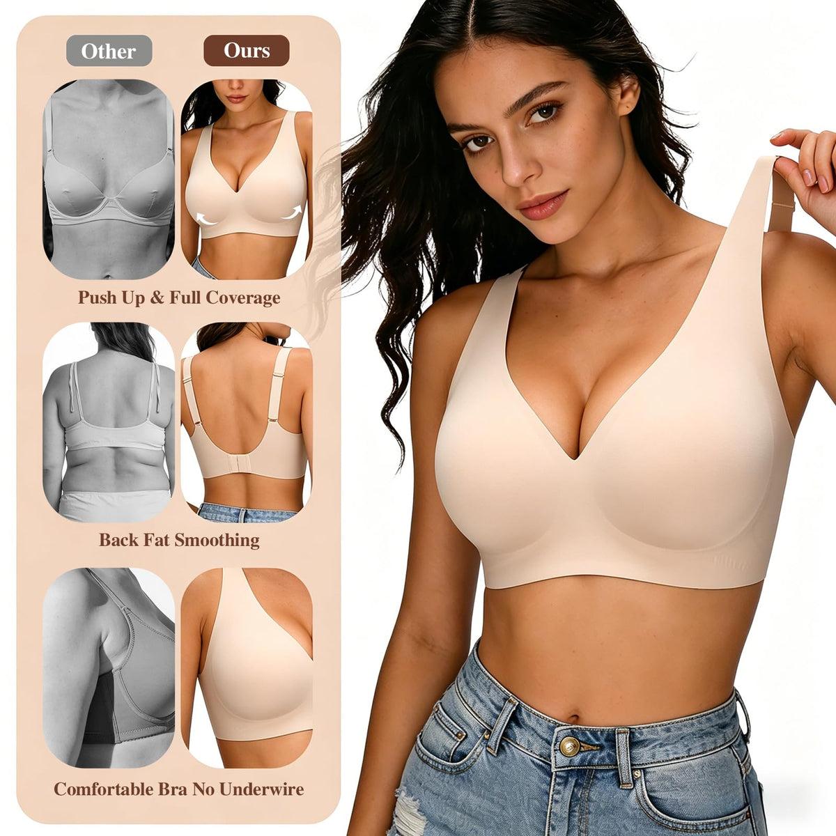 Seamless Jelly Bra,Full Cup Leopard Print Bra Comfort Sleep Jelly Push Up Bra Seamless No Under Wireless Bras for Women UK Everyday T Shirt Bras