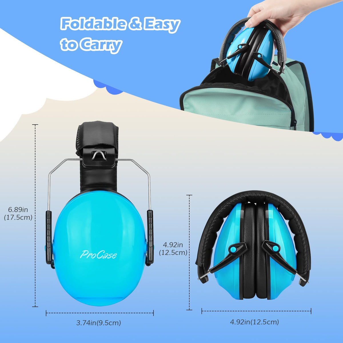 ProCase Ear Defenders for Children/Toddlers 3-16 Years SNR 27dB -Blue